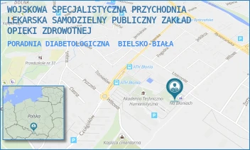 PORADNIA DIABETOLOGICZNA - WOJSKOWA SPECJALISTYCZNA PRZYCHODNIA LEKARSKA SAMODZIELNY PUBLICZNY ZAKŁAD OPIEKI ZDROWOTNEJ - UL. WILLOWA 2A,  BIELSKO-BIAŁA