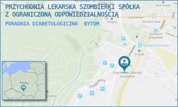 PORADNIA DIABETOLOGICZNA - PRZYCHODNIA LEKARSKA SZOMBIERKI SPÓŁKA Z OGRANICZONĄ ODPOWIEDZIALNOŚCIĄ - UL. ORZEGOWSKA 52A,  BYTOM