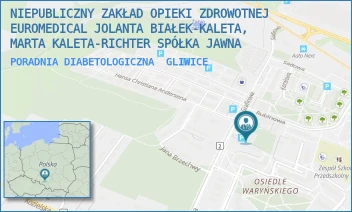 PORADNIA DIABETOLOGICZNA - NIEPUBLICZNY ZAKŁAD OPIEKI ZDROWOTNEJ EUROMEDICAL JOLANTA BIAŁEK-KALETA, MARTA KALETA-RICHTER SPÓŁKA JAWNA - UL. SZAFIROWA 18,  GLIWICE