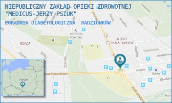 PORADNIA DIABETOLOGICZNA - NIEPUBLICZNY ZAKŁAD OPIEKI ZDROWOTNEJ "MEDICUS-JERZY PSIUK" - UL. JANA KUŻAJA 57,  RADZIONKÓW