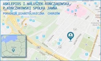PORADNIA DIABETOLOGICZNA - ASKLEPIOS I.WALUSZEK-KOŃCZAKOWSKA, P.KOŃCZAKOWSKI SPÓŁKA JAWNA - UL. WOLNOŚCI 109,  CHORZÓW