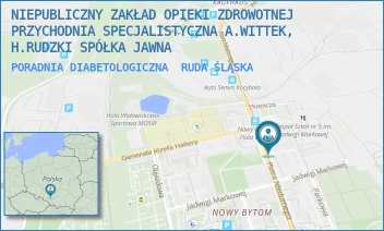 PORADNIA DIABETOLOGICZNA - NIEPUBLICZNY ZAKŁAD OPIEKI ZDROWOTNEJ PRZYCHODNIA SPECJALISTYCZNA A.WITTEK, H.RUDZKI SPÓŁKA JAWNA - UL. PIOTRA NIEDURNEGO 50D,  RUDA ŚLĄSKA