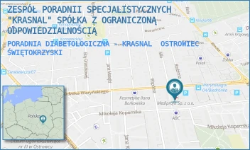 PORADNIA DIABETOLOGICZNA - KRASNAL - ZESPÓŁ PORADNII SPECJALISTYCZNYCH "KRASNAL" SPÓŁKA Z OGRANICZONĄ ODPOWIEDZIALNOŚCIĄ - KOPERNIKA 29,  OSTROWIEC ŚWIĘTOKRZYSKI
