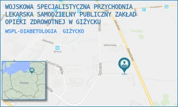 WSPL-DIABETOLOGIA - WOJSKOWA SPECJALISTYCZNA PRZYCHODNIA LEKARSKA SAMODZIELNY PUBLICZNY ZAKŁAD OPIEKI ZDROWOTNEJ W GIŻYCKU - OBWODOWA 3,  GIŻYCKO