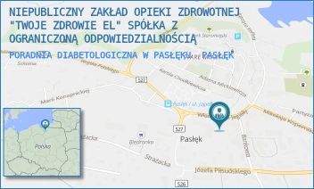PORADNIA DIABETOLOGICZNA W PASŁĘKU - NIEPUBLICZNY ZAKŁAD OPIEKI ZDROWOTNEJ "TWOJE ZDROWIE EL" SPÓŁKA Z OGRANICZONĄ ODPOWIEDZIALNOŚCIĄ - JAGIEŁŁY 27,  PASŁĘK