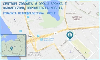 PORADNIA DIABETOLOGICZNA - CENTRUM ZDROWIA W OPOLU SPÓŁKA Z OGRANICZONĄ ODPOWIEDZIALNOŚCIĄ - UL. LUDWIKA WARYŃSKIEGO 30,  OPOLE