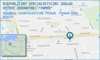 PORADNIA DIABETOLOGICZNA POZNAŃ - NIEPUBLICZNY SPECJALISTYCZNY ZAKŁAD OPIEKI ZDROWOTNEJ "EWMED" - WARSZAWSKA 112,  POZNAŃ-NOWE MIASTO