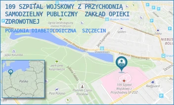 PORADNIA DIABETOLOGICZNA - 109 SZPITAL WOJSKOWY Z PRZYCHODNIĄ SAMODZIELNY PUBLICZNY  ZAKŁAD OPIEKI ZDROWOTNEJ - PIOTRA SKARGI 9-11,  SZCZECIN
