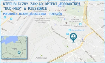 PORADNIA DIABETOLOGICZNA - NIEPUBLICZNY ZAKŁAD OPIEKI ZDROWOTNEJ "BUD-MED" W RZESZOWIE - UL. KLEMENTYNY HOFFMANOWEJ 8A,  RZESZÓW