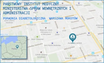 PORADNIA DIABETOLOGICZNA - PAŃSTWOWY INSTYTUT MEDYCZNY MINISTERSTWA SPRAW WEWNĘTRZNYCH I ADMINISTRACJI - SANDOMIERSKA 5/7,  WARSZAWA MOKOTÓW