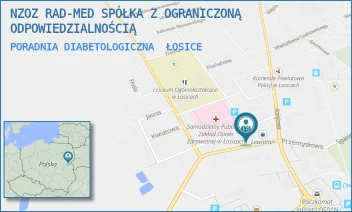 PORADNIA DIABETOLOGICZNA - NZOZ RAD-MED SPÓŁKA Z OGRANICZONĄ ODPOWIEDZIALNOŚCIĄ - SIEDLECKA 20A,  ŁOSICE